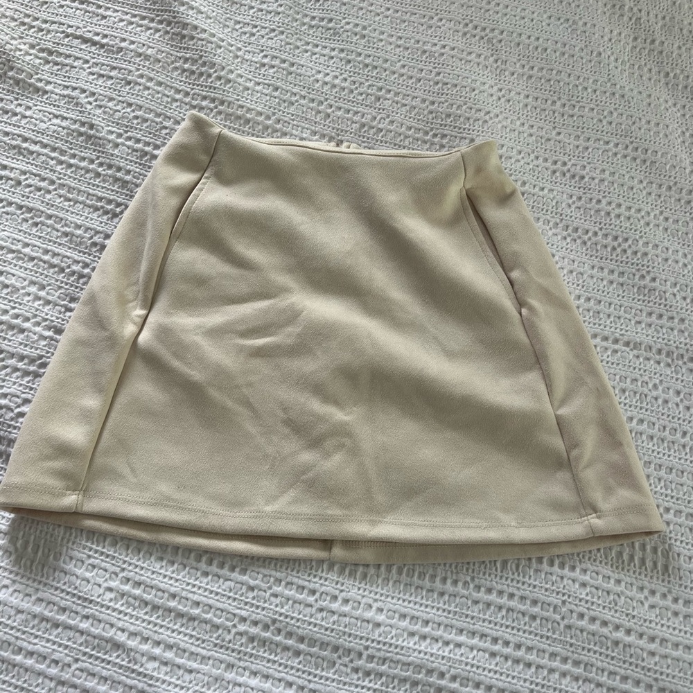 Off white suede skirt